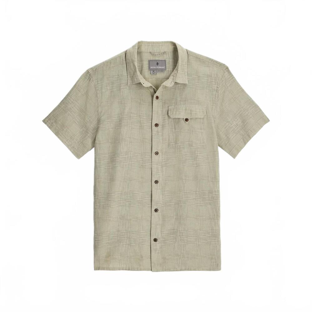 NEW ROYAL ROBBINS men's hempline spaced shirt in elm